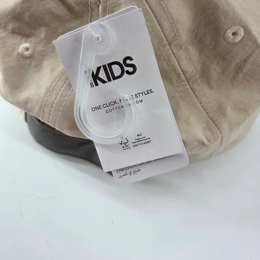 NWT Child Cottonon.com Alpine Fun Aspen Snowboard Team Kids Hat Cap Beige